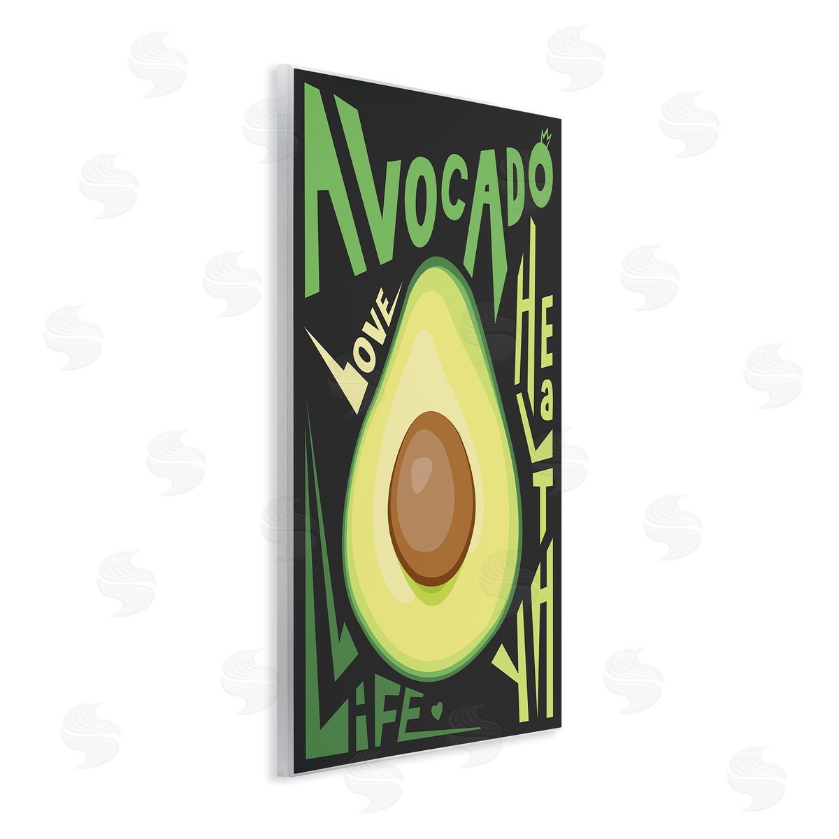 Ayse Green Avocado Expressive Pop Healthy Love Phrases Wall Plaque Art