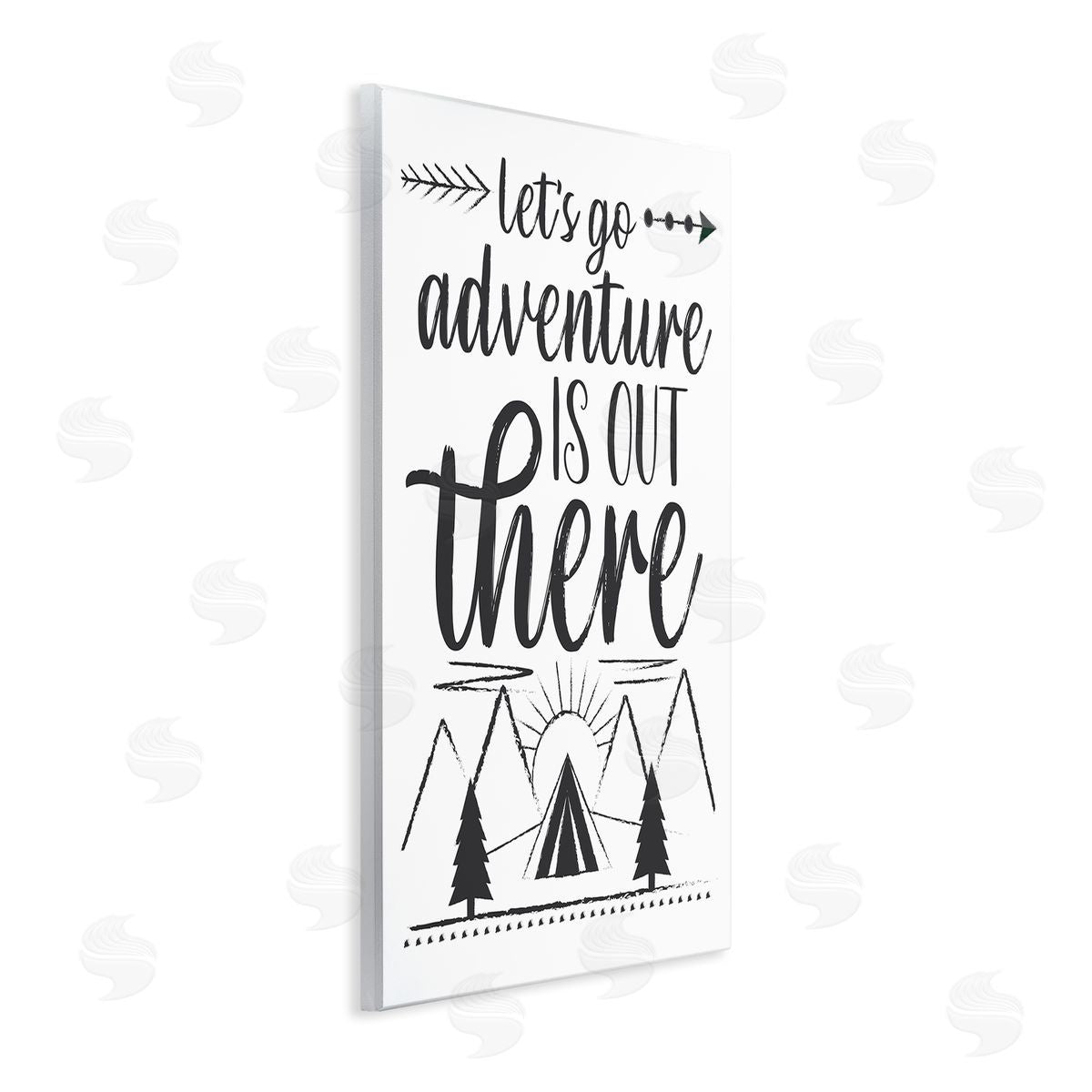 AE Design Adventure's Out There Phrase Camping Tent Mountain Range Wall Plaque Art