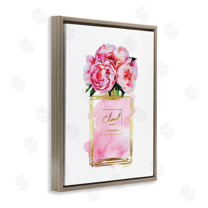 Amanda Greenwood | Pink Peonies in Pink Fashion Fragrance Bottle