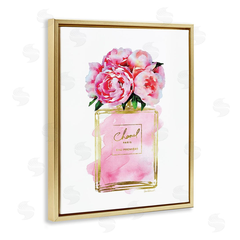 Amanda Greenwood | Pink Peonies in Pink Fashion Fragrance Bottle