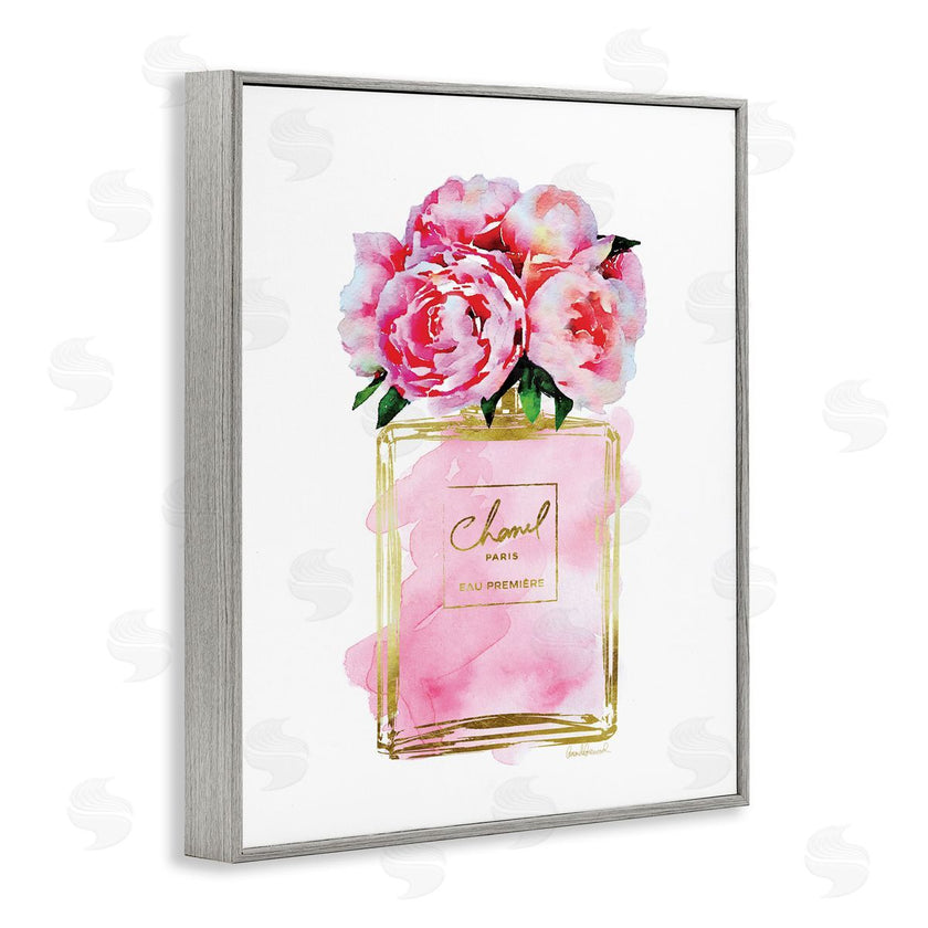 Amanda Greenwood | Pink Peonies in Pink Fashion Fragrance Bottle