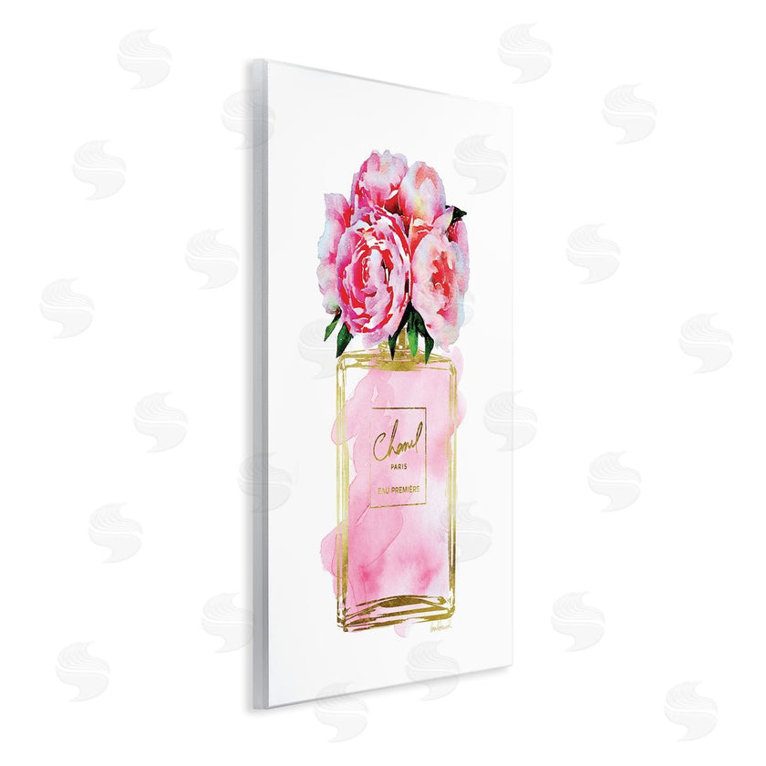 Amanda Greenwood | Pink Peonies in Pink Fashion Fragrance Bottle