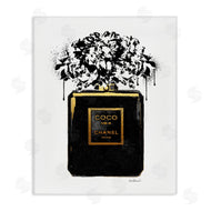 Amanda Greenwood | Spray Paint Flowers in Black Fashion Fragrance Bottle