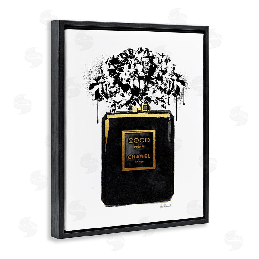 Amanda Greenwood | Spray Paint Flowers in Black Fashion Fragrance Bottle
