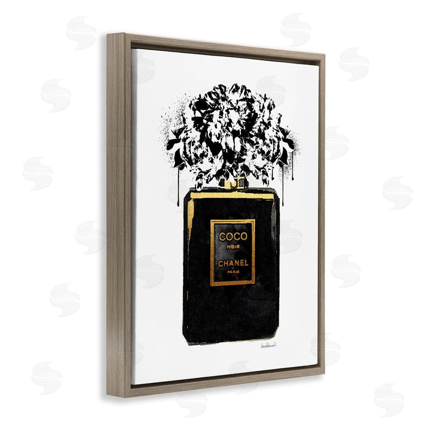 Amanda Greenwood | Spray Paint Flowers in Black Fashion Fragrance Bottle