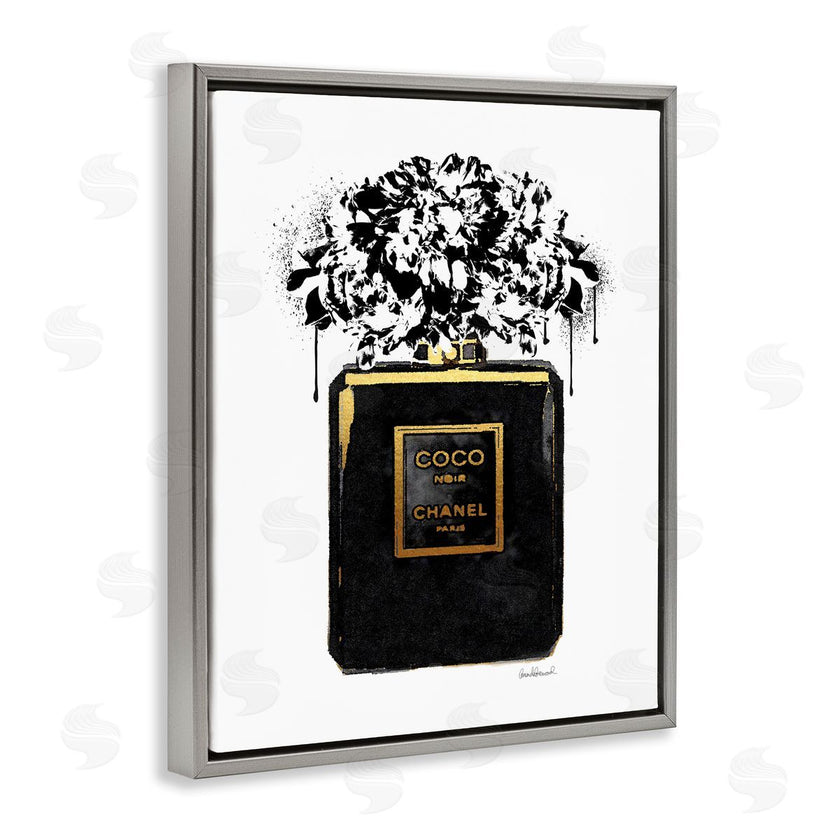 Amanda Greenwood | Spray Paint Flowers in Black Fashion Fragrance Bottle