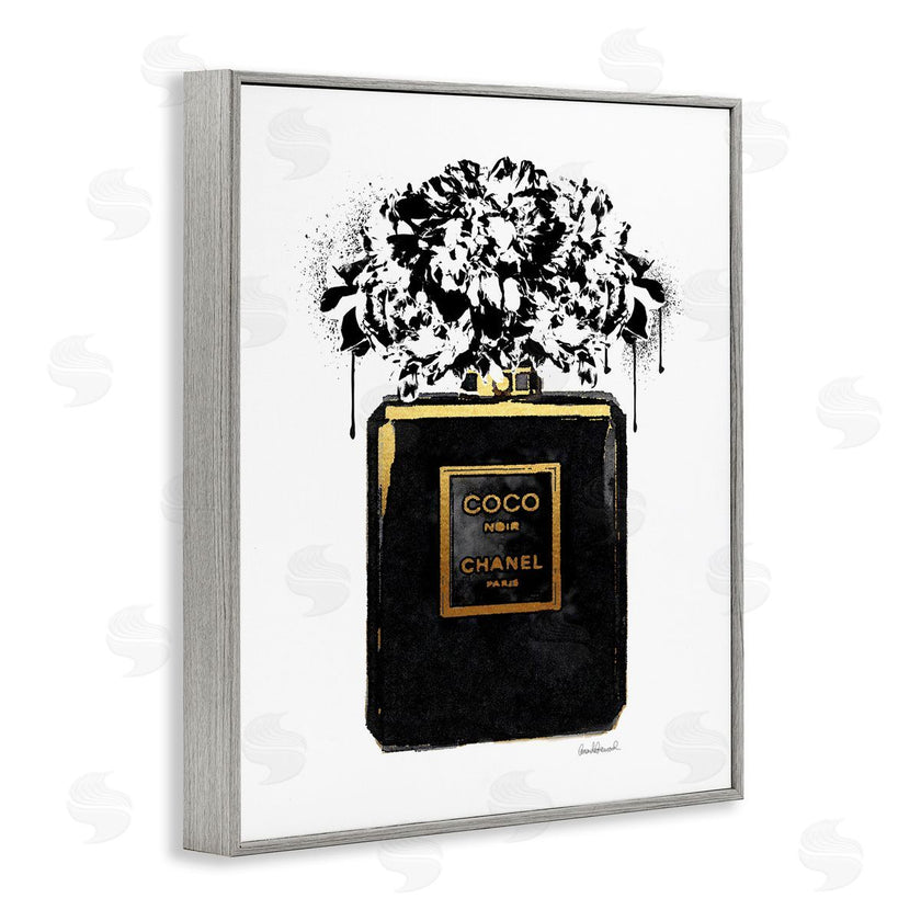 Amanda Greenwood | Spray Paint Flowers in Black Fashion Fragrance Bottle