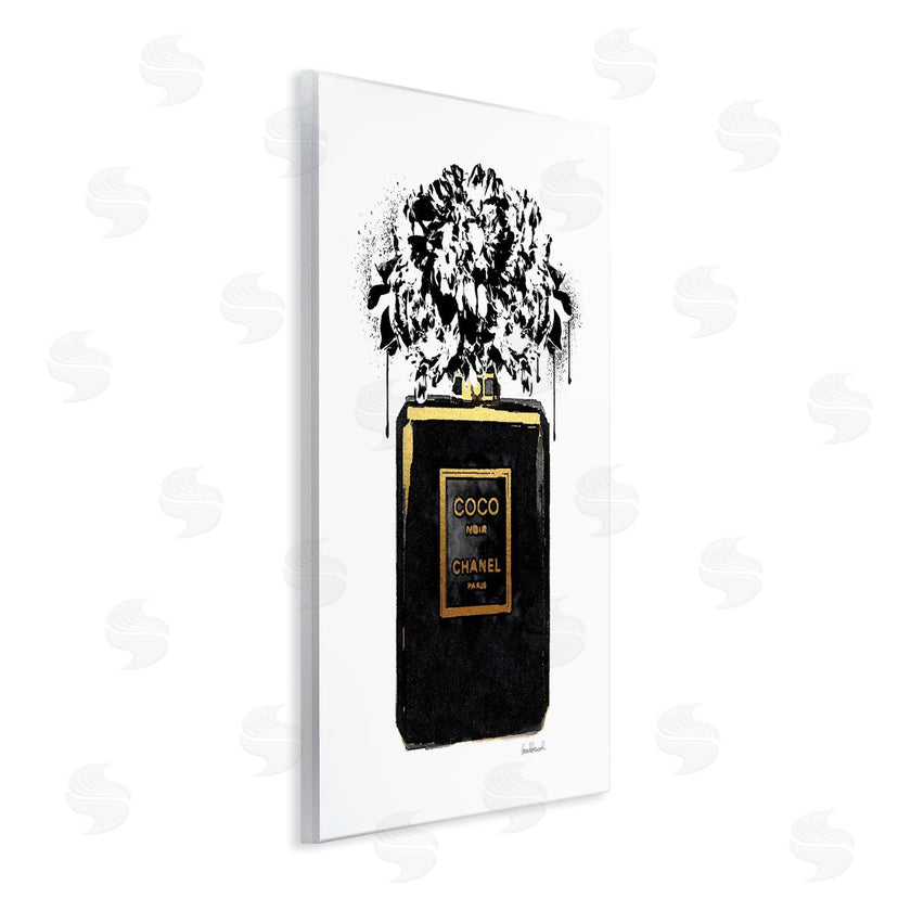 Amanda Greenwood | Spray Paint Flowers in Black Fashion Fragrance Bottle