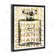 Amanda Greenwood | Bold Fragrance Bottle Outline over Text Pattern