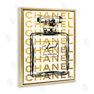 Amanda Greenwood | Bold Fragrance Bottle Outline over Text Pattern