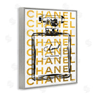 Amanda Greenwood | Bold Fragrance Bottle Outline over Text Pattern