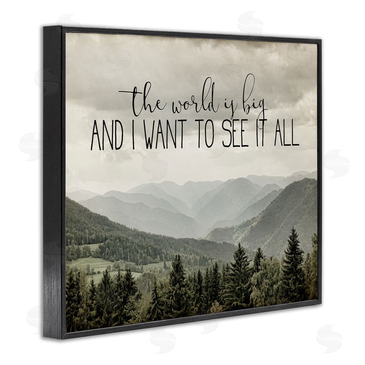 Anne Bailey See It All Phrase Forest Tree Mountain Range Black Framed Giclee Wall Art