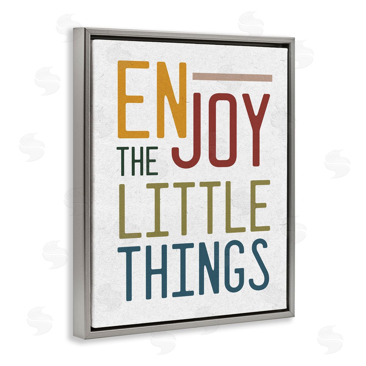 Stupell Studio Enjoy The Little Things Quote Blue Red Typography Gray Floater Frame Canvas Art