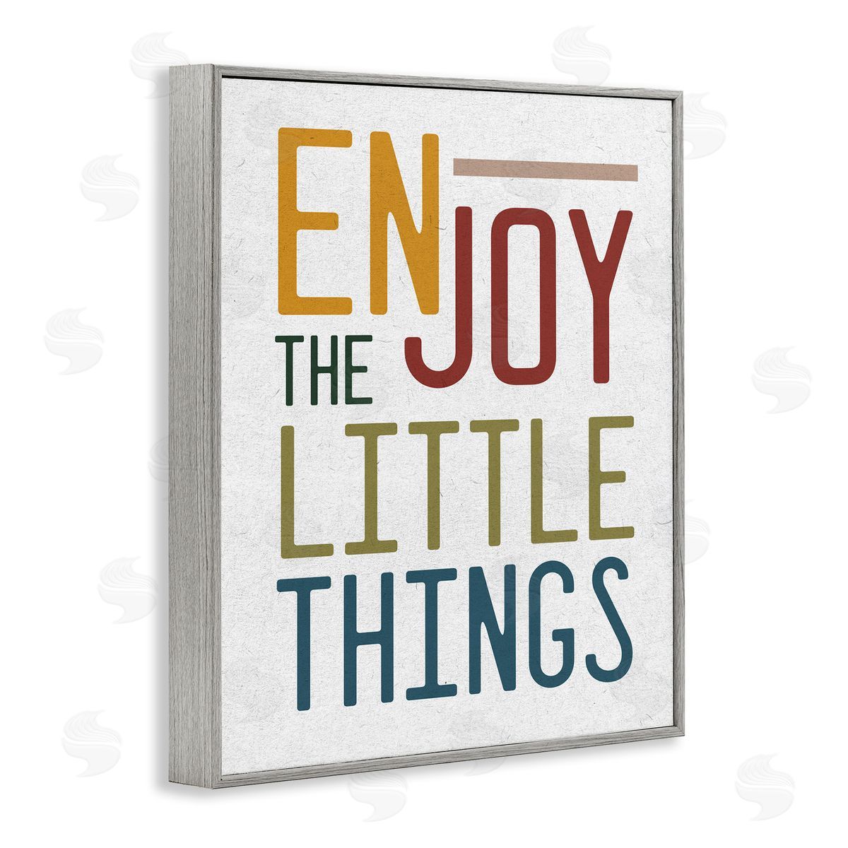 Stupell Studio Enjoy The Little Things Quote Blue Red Typography Gray Framed Giclee Wall Art