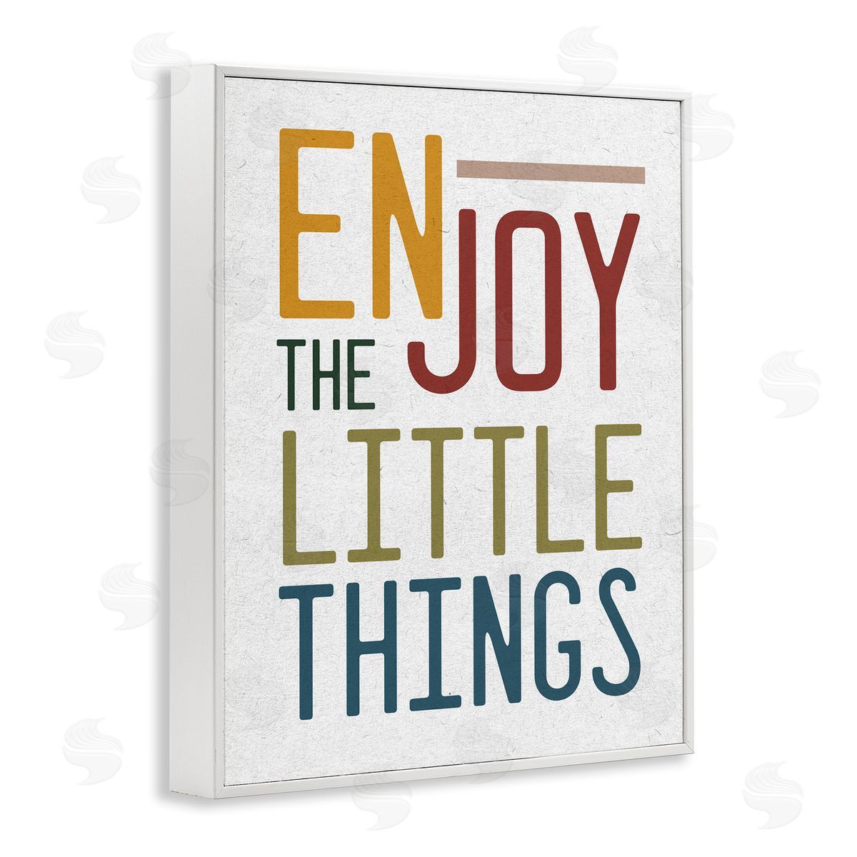Stupell Studio Enjoy The Little Things Quote Blue Red Typography White Framed Giclee Wall Art