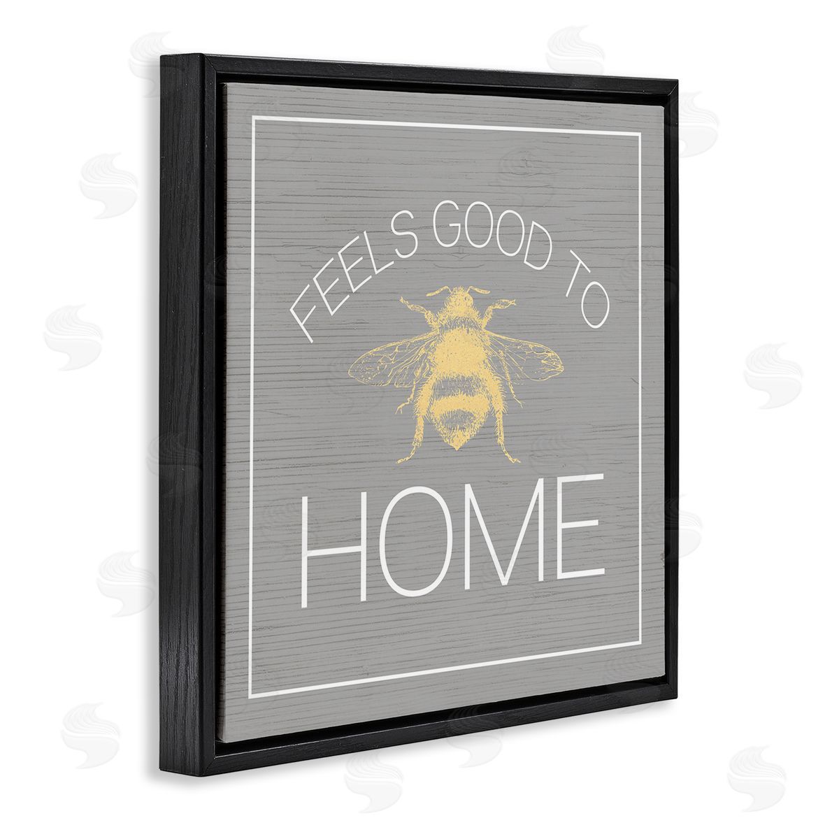 Stupell Studio Good To Bee Home Phrase Cute Insect Pun Black Floater Frame Canvas Art