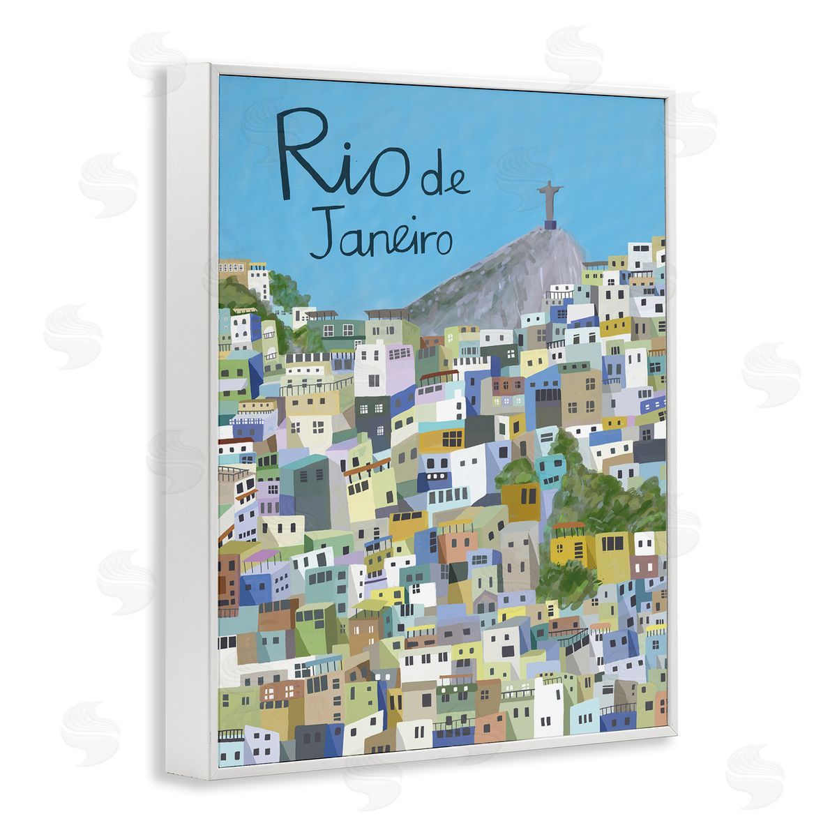 Carla Daly Cliffside Rio de Janeiro Cityscape Brazilian Landmark White Framed Giclee Wall Art
