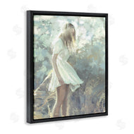 Ziwei Li | Girl Wandering in Forest Grass Soft Muted Green
