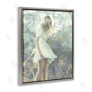 Ziwei Li | Girl Wandering in Forest Grass Soft Muted Green