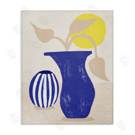 Stupell Studio | Blue Plant Vase Western Terracotta Yellow Sun