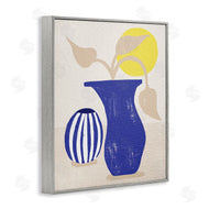 Stupell Studio | Blue Plant Vase Western Terracotta Yellow Sun