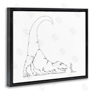 Ziwei Li | Dinosaur T-Rex and Boy Line Drawing Minimal