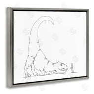 Ziwei Li | Dinosaur T-Rex and Boy Line Drawing Minimal