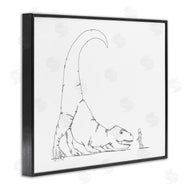 Ziwei Li | Dinosaur T-Rex and Boy Line Drawing Minimal
