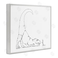 Ziwei Li | Dinosaur T-Rex and Boy Line Drawing Minimal