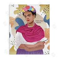 Ziwei Li | Frida Posing with Paint Brush Abstract Round Pattern