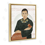 Ziwei Li | Judge Ginsburg With Gavel Over Abstract Pattern