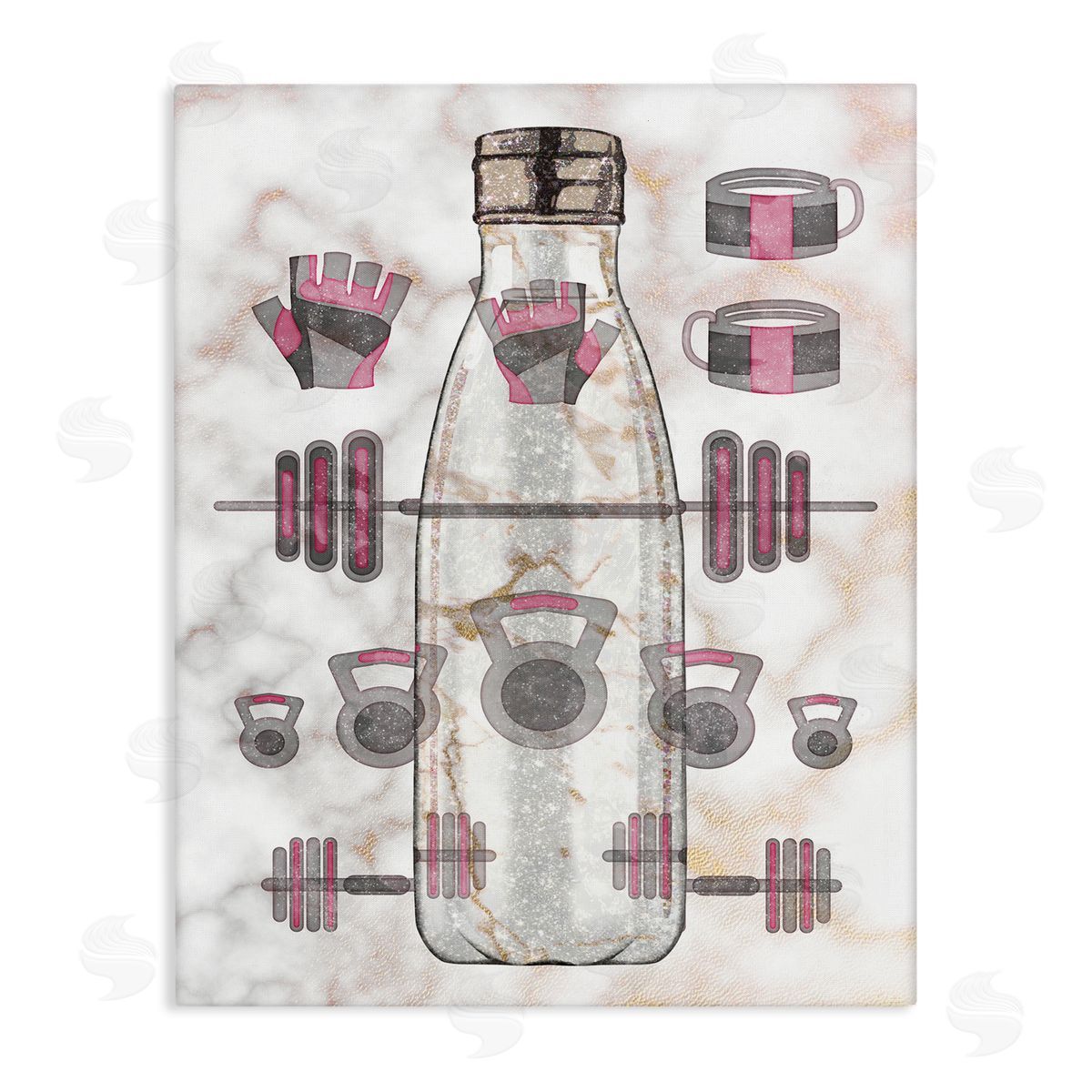 Ziwei Li Exercise Bottle Glam Home Weight Lifting Equipment Canvas Wall Art