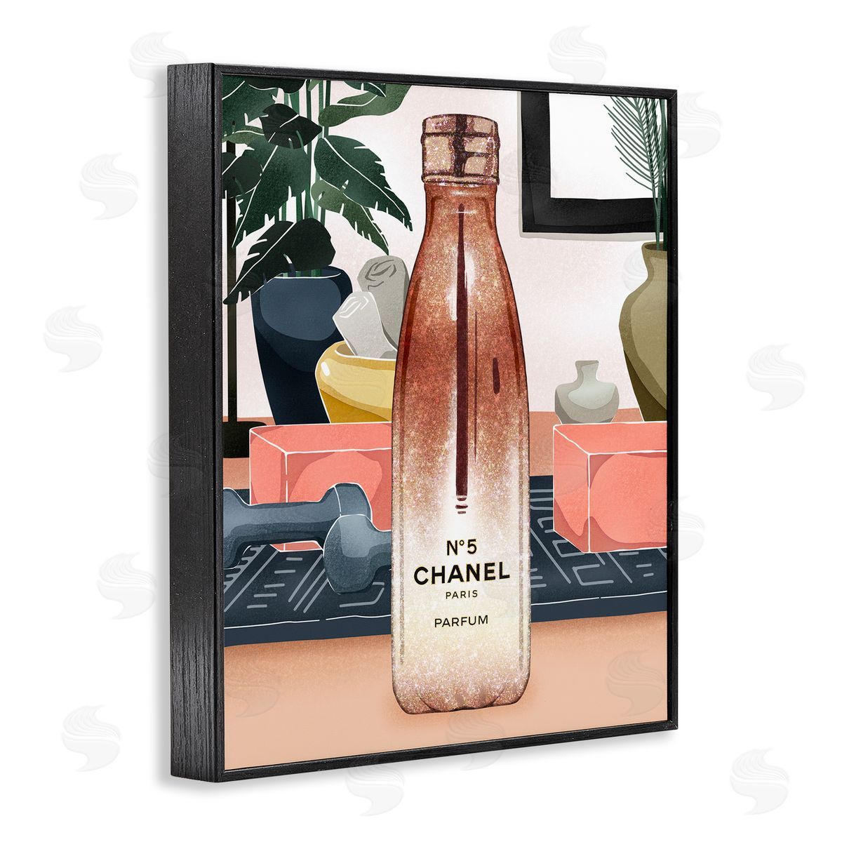 Ziwei Li Glam Fashion Designer Bottle Modern Home Interior Black Framed Giclee Wall Art