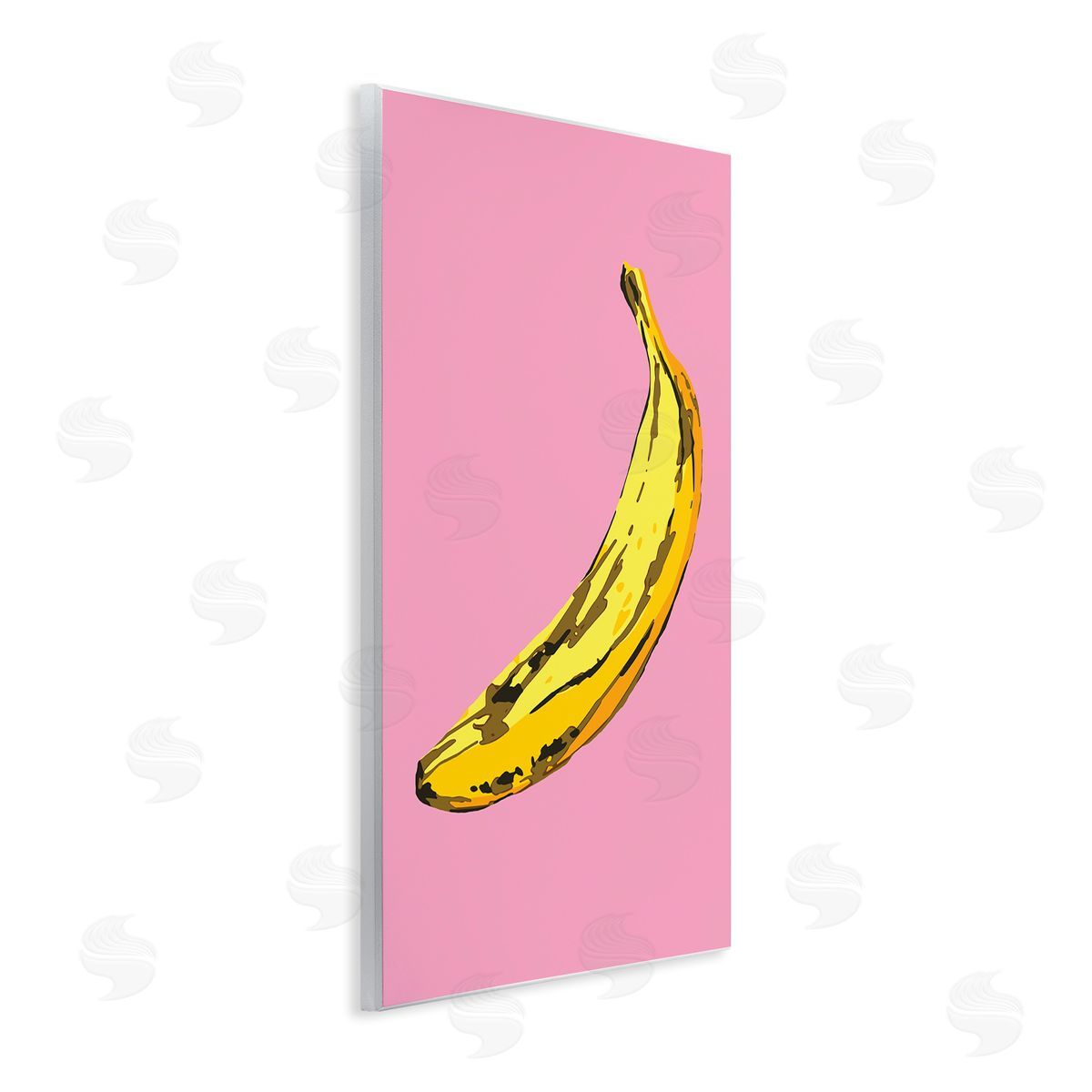 Ziwei Li Banana Pink Pop Tropical Fun Minimal Fruit Wall Plaque Art