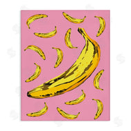 Ziwei Li | Ripe Bananas Whimsical Tropical Fruits Yellow Pink
