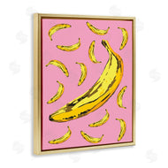 Ziwei Li | Ripe Bananas Whimsical Tropical Fruits Yellow Pink