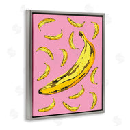 Ziwei Li | Ripe Bananas Whimsical Tropical Fruits Yellow Pink