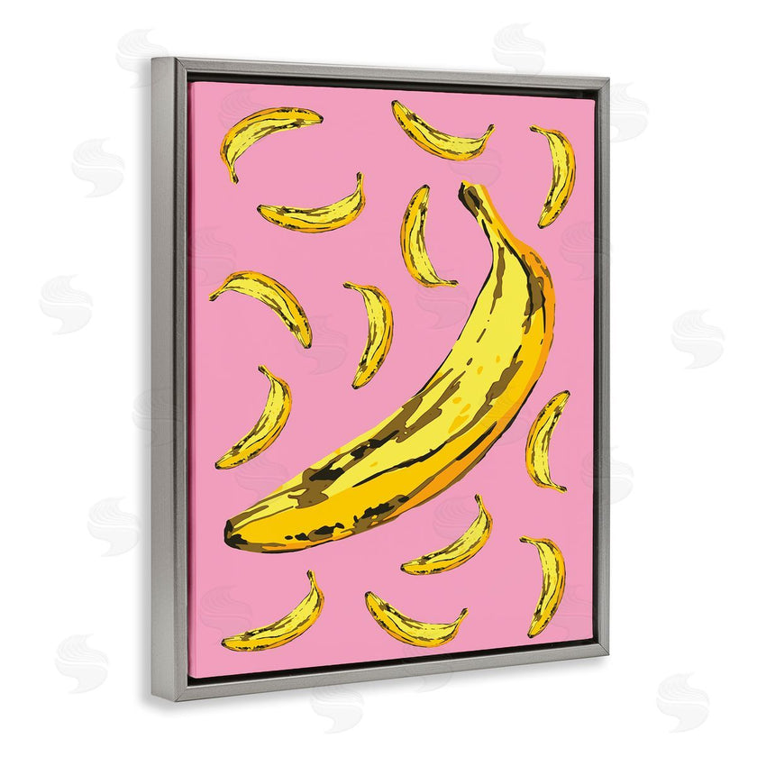 Ziwei Li | Ripe Bananas Whimsical Tropical Fruits Yellow Pink