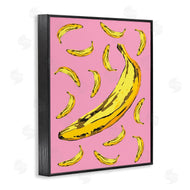 Ziwei Li | Ripe Bananas Whimsical Tropical Fruits Yellow Pink