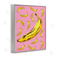 Ziwei Li | Ripe Bananas Whimsical Tropical Fruits Yellow Pink