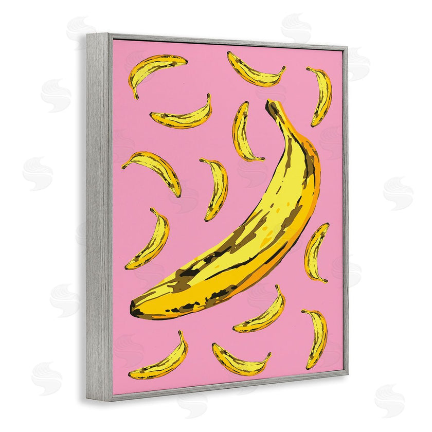 Ziwei Li | Ripe Bananas Whimsical Tropical Fruits Yellow Pink