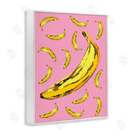 Ziwei Li | Ripe Bananas Whimsical Tropical Fruits Yellow Pink