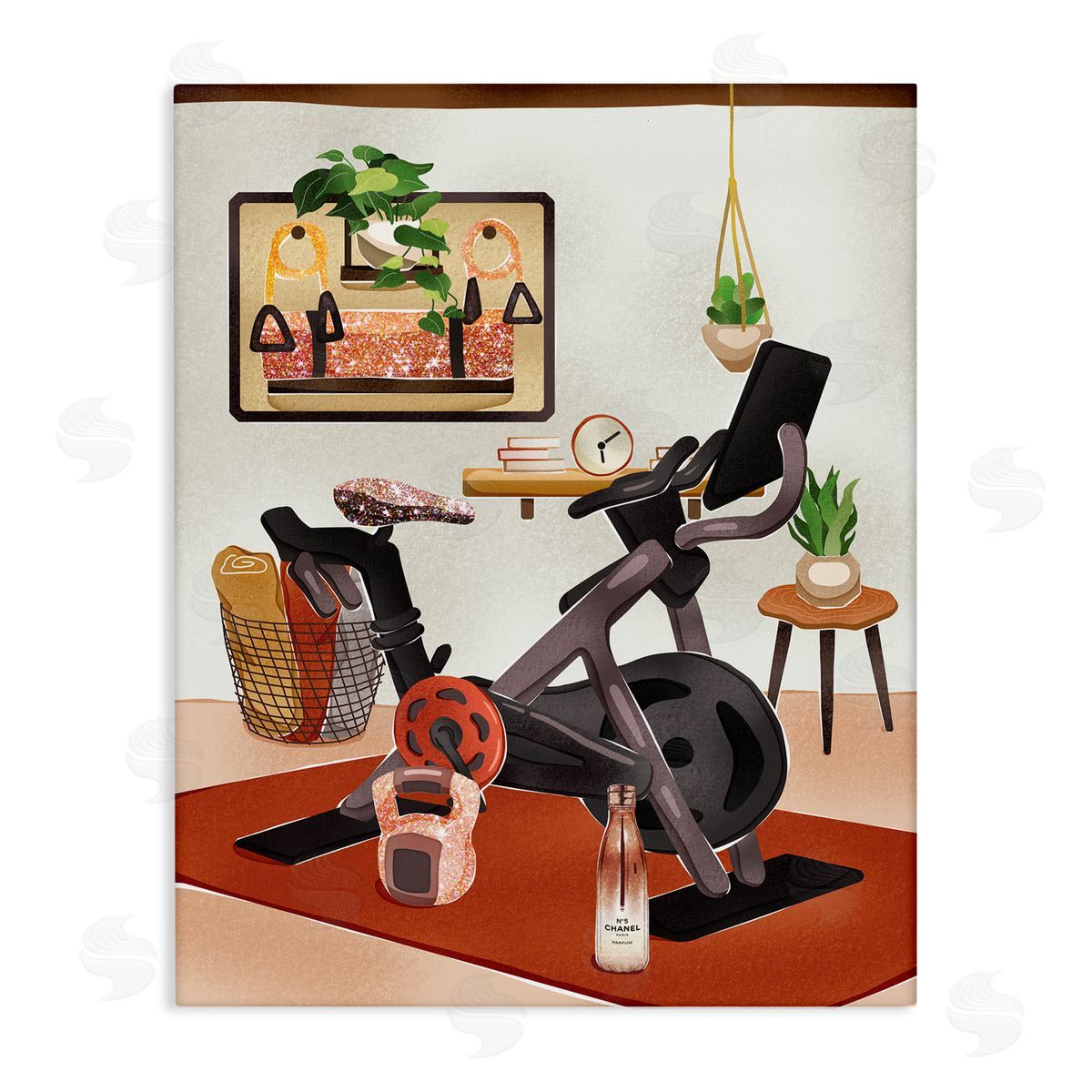 Ziwei Li Glam Fashion Home Exercise Equipment Modern Interior Canvas Wall Art