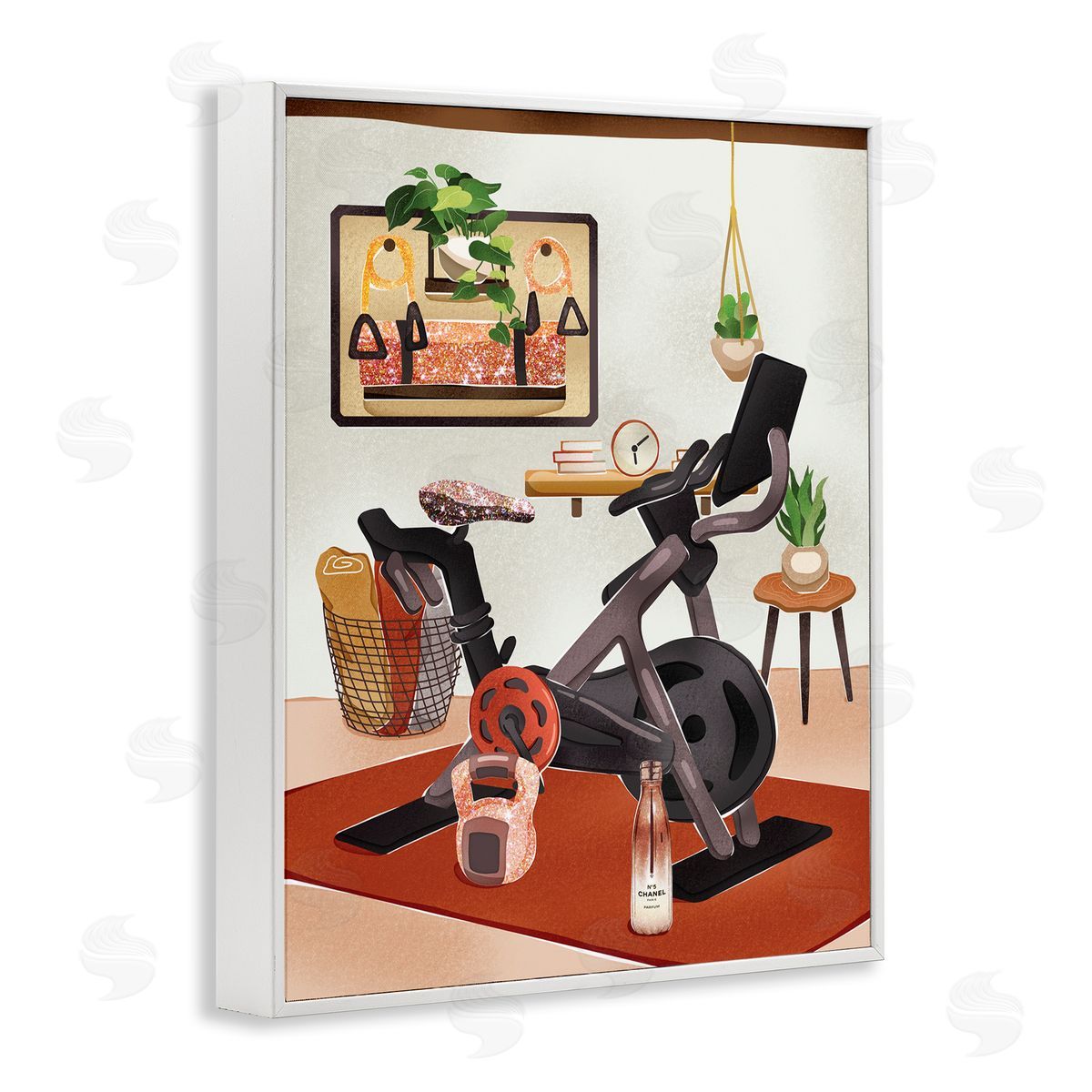 Ziwei Li Glam Fashion Home Exercise Equipment Modern Interior White Framed Giclee Wall Art