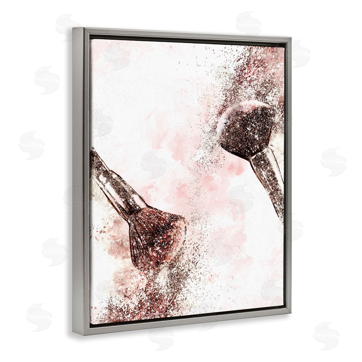 Ziwei Li Glam Sparkle Cosmetic Brushes Pink Red Fashion Gray Floater Frame Canvas Art
