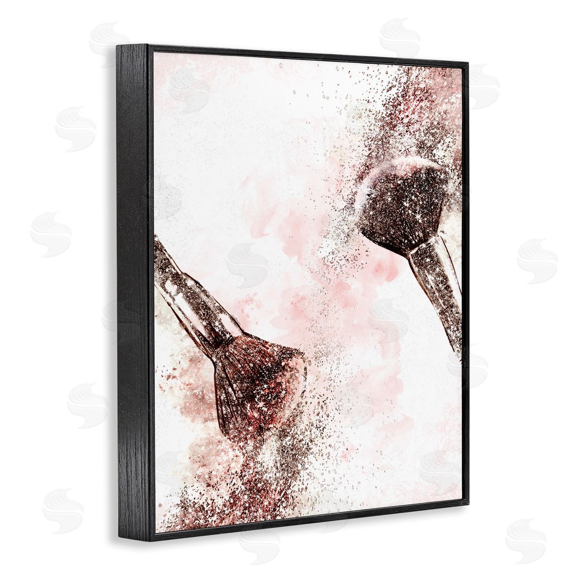 Ziwei Li Glam Sparkle Cosmetic Brushes Pink Red Fashion Black Framed Giclee Wall Art