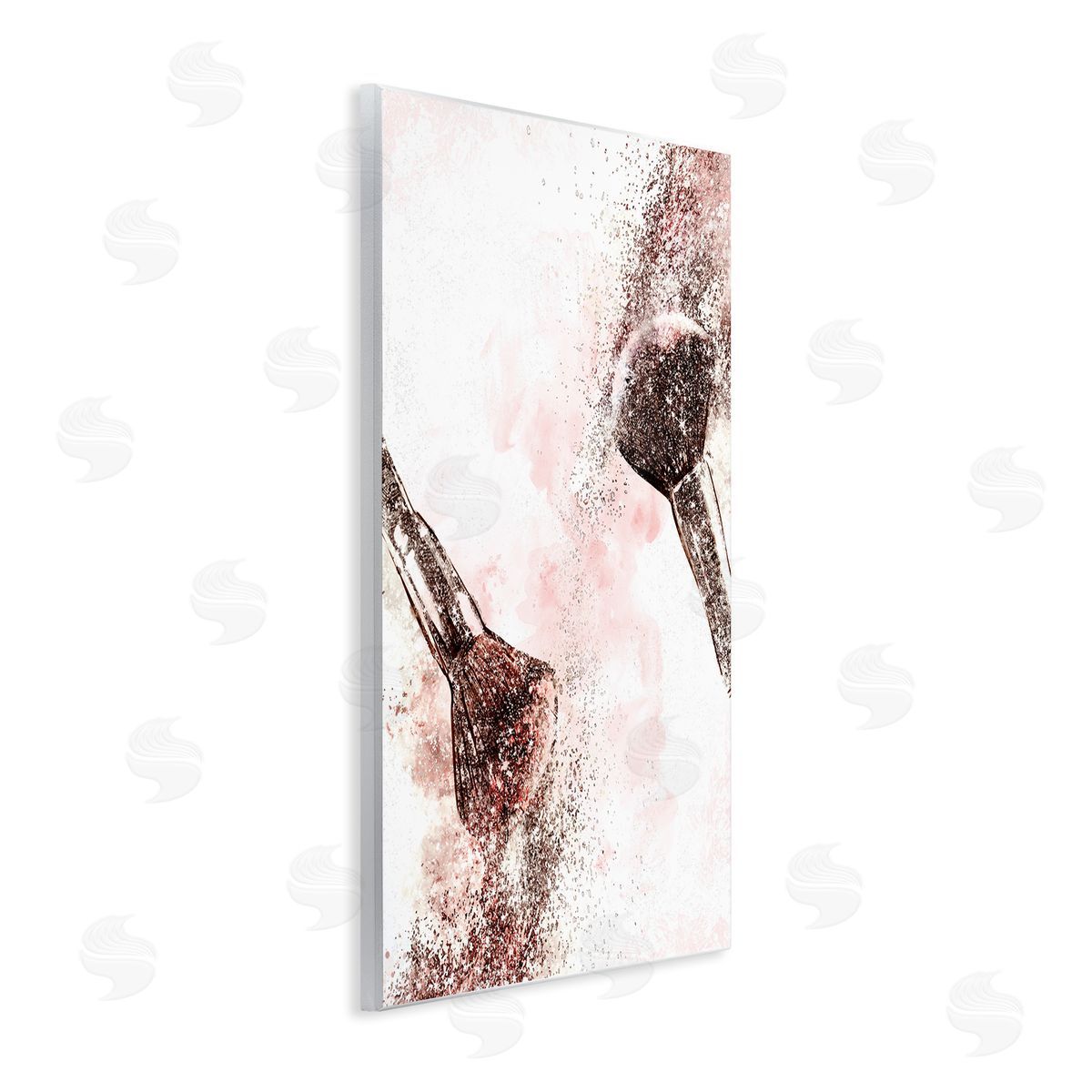 Ziwei Li Glam Sparkle Cosmetic Brushes Pink Red Fashion Wall Plaque Art