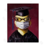 Lucia Heffernan | Duckling Bird Graduate Face Mask over Red