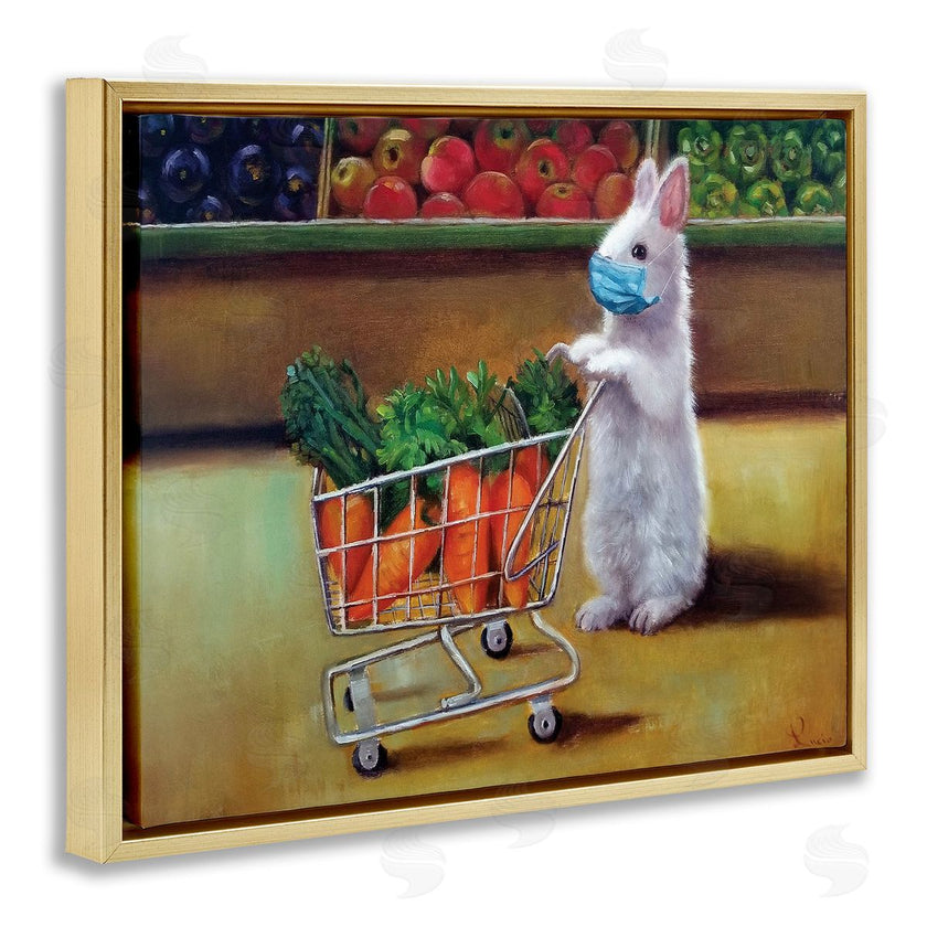 Lucia Heffernan | Bunny Rabbit Carrot Shopping Face Mask Detail