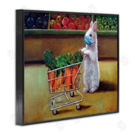 Lucia Heffernan | Bunny Rabbit Carrot Shopping Face Mask Detail